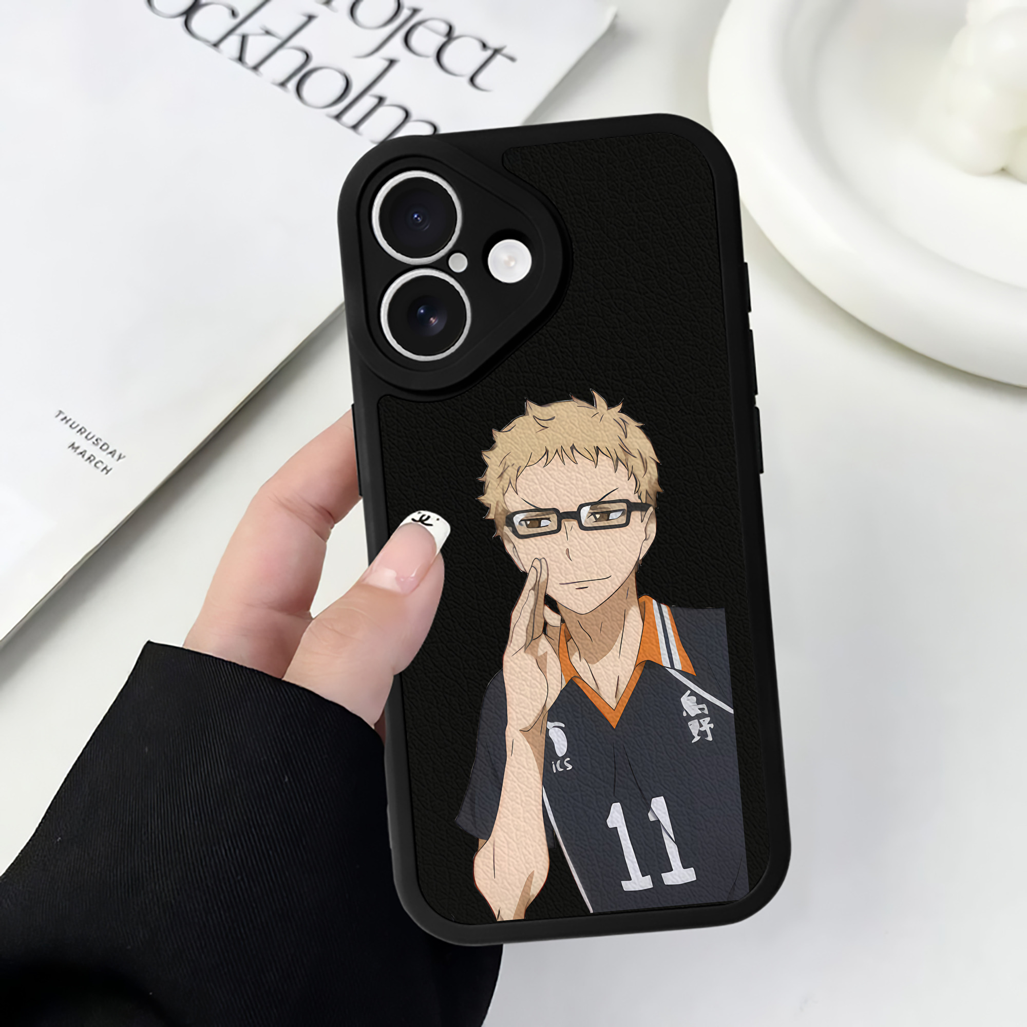 （画像用） ハイキュー!! Haikyu!! 【iPhone 16シリーズ対応】シリコンスマホケース（レザー調） 材質：シリコン
